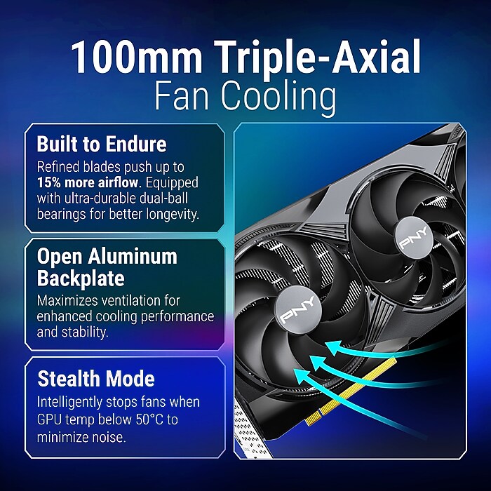 PNY NVIDIA GeForce RTX 5080 OC Triple Fan PCIe 5.0 16GB GDDR7