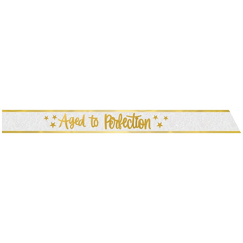 Party City Aged to Perfection Sash, Gold/Silver (AM3400006-NS) image 1