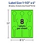 Avery Decorative Edge Multipurpose Labels, 1.5" x 4", Neon Green, 80/Pack (94116)~#|#~2A3C34A8-1A2B-4902-B111AEFBBEA3B926_sc7