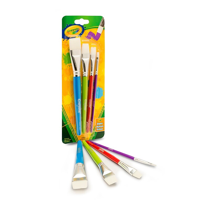 Crayola Flat Brush Set, 4/Pack (05-3520) image 1
