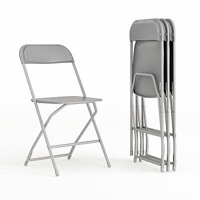 Flash Furniture HERCULES Plastic Folding Chair, Grey, 4/Pack (4LEL3GREY) Simolary simolary.com