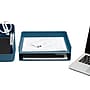 Poppin Stackable Front Loading Letter Tray, Letter Size, Slate Blue, 4/Pack (108519)~#|#~2A4ECD7A-9328-4419-A552882BE6052364_sc7