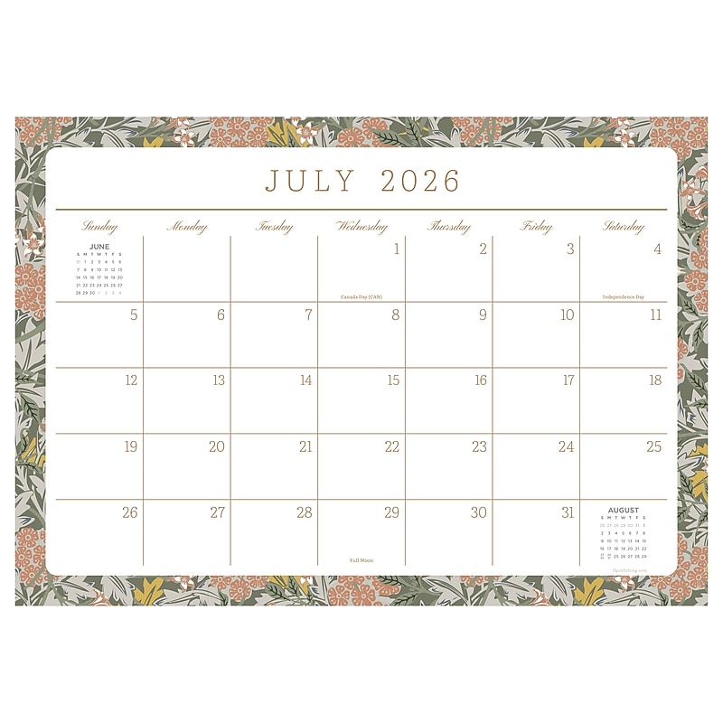 2026-2027 TF Publishing Artisan Legacy 17" x 12" Academic Monthly Desk Pad Calendar (AY27-8500) image 1