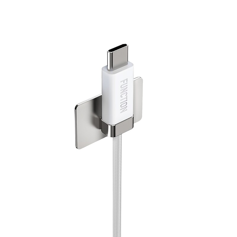 Function101 Stay Cable 3.3' Cord with Magnetic Connector, White, 2/Pack (F101-SCWH1-2PK) image 1