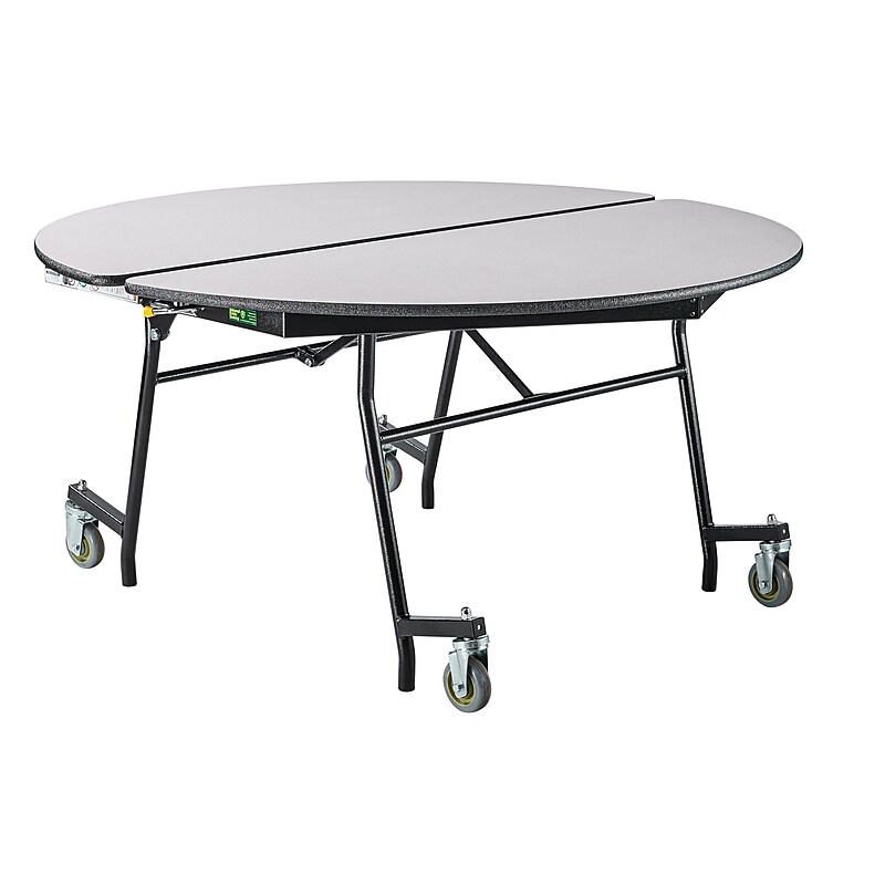 NPS MT Series 60" Round Mobile Cafeteria Table, Grey Nebula (MT60R-MDPEPCGY) image 1