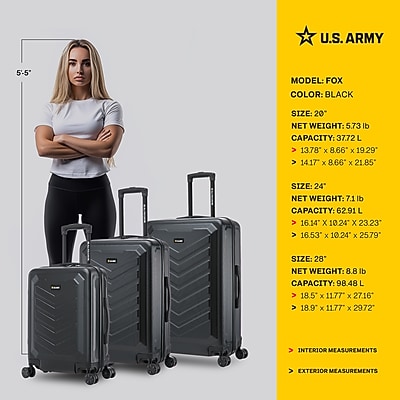 U.S. Army FOX Hardside Spinner Carry-On Luggage - Thumbnail 3