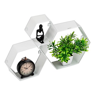 Mind Reader Metal Honeycomb Hexagon Floating Shelves - Thumbnail 3