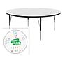 Correll 60" Round Activity Table, Height-Adjustable, Frosty White/Black (A60DE-RND-80)~#|#~2A684144-1659-4C5A-845701326811D1B8_sc7