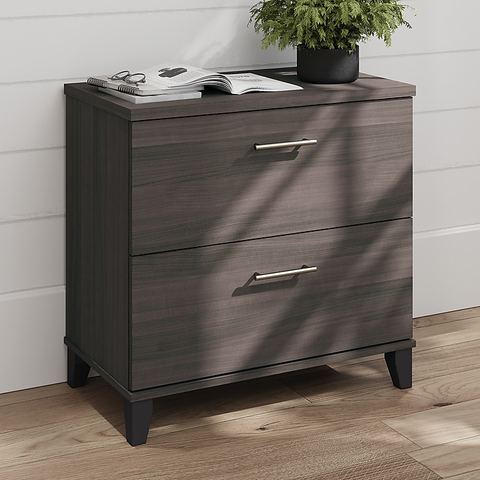 Bush Home Somerset 2 Drawer Lateral File Cabinet, Storm Gray