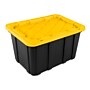 Sterilite 108 Quart Industrial Garage Tote with Snap-on Lid, Plastic, Yellow/Black (50659Y06)~#|#~2A69D5A6-BBA9-458E-A44828320EDD79A7_sc7