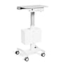 Luxor Vitalize Mobile 4-Wheel Healthcare Laptop Cart with Storage and Glove Dispenser Compartment, White (MCWS001)~#|#~2A6A59DD-7627-43FB-B9FC337052A19B8B_sc7