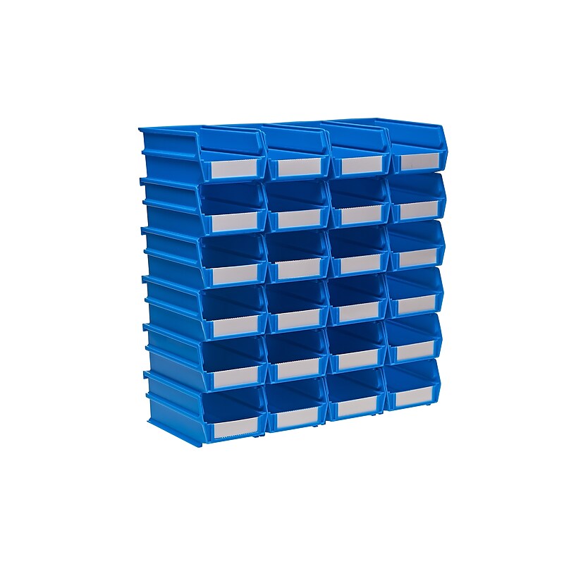 Triton Products LocBin Stackable Storage Bin, 3" x 4.12"x 7.37", Blue, 24/Pack (3-220B) image 1