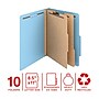 Staples Heavy Duty Pressboard Classification Folder, 2-Dividers, 2" Expansion, Letter Size, Light Blue, 10/Pack (ST62741)~#|#~2A766305-43D4-44B4-844AD9B5225AD7AA_sc7