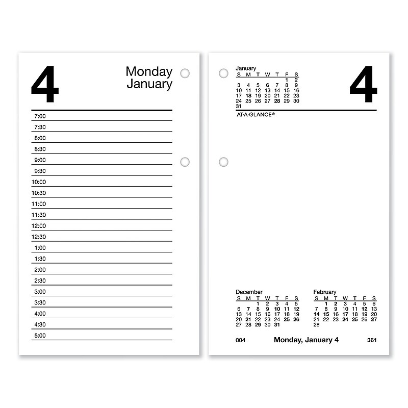 2026 AT-A-GLANCE 6" x 3.5" Daily Calendar Refill Pages, White (E717R-50) image 1