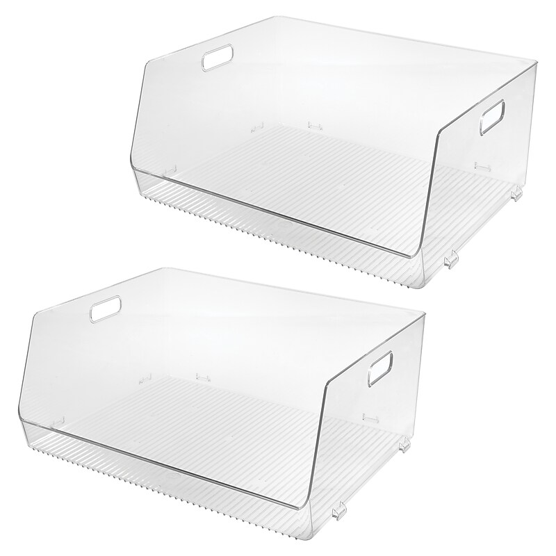 iDESIGN Large Stackable Plastic Storage Bin, Clear (29417M2) image 1