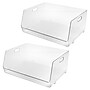 iDESIGN Large Stackable Plastic Storage Bin, Clear (29417M2)~#|#~2A7A9361-EEAA-4AC1-866B1B11218040F8_sc7