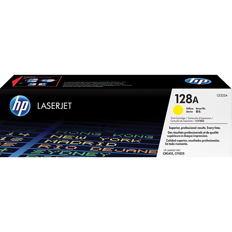 HP 128A Yellow Standard Yield Toner Cartridge, Prints Up to 1,300 pages (CE322A) image 1