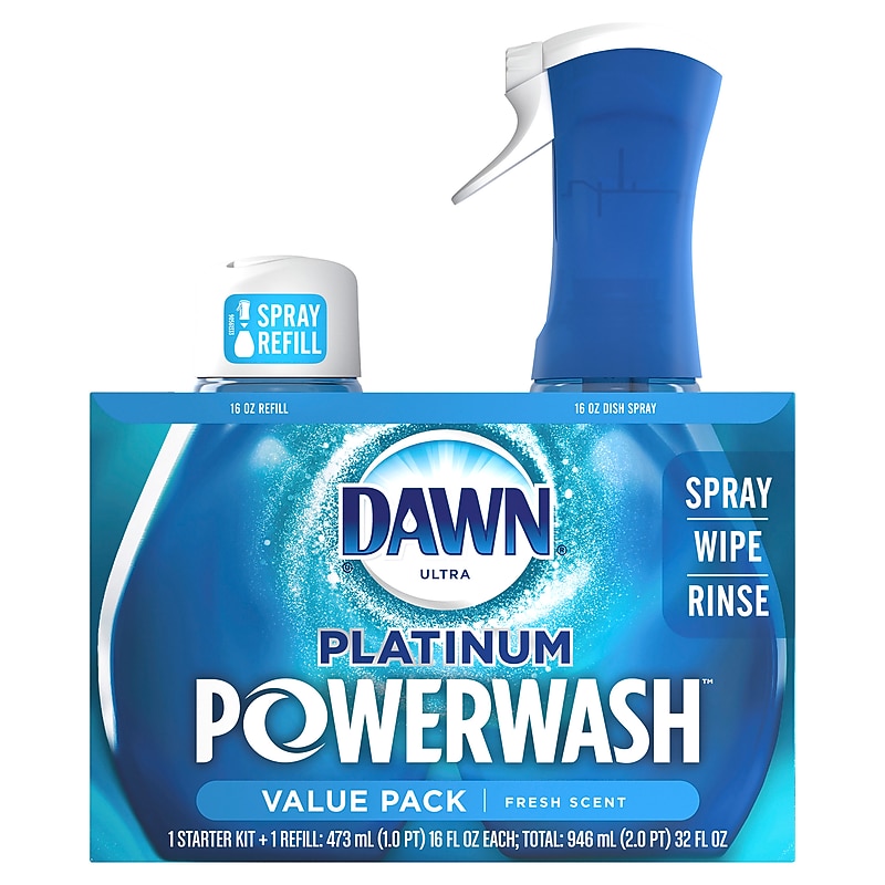 Dawn Ultra Platinum Powerwash Liquid Dish Soap with Refill, Fresh Scent, 16 fl oz. (31836) image 1