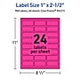 Avery Laser/Inkjet Rectangle Multipurpose Labels, 1" x 2.5", Neon Magenta, 960/Pack (94221)~#|#~2A7F5556-9D9B-422E-8A2CB4AFB85EE0FD_sc7