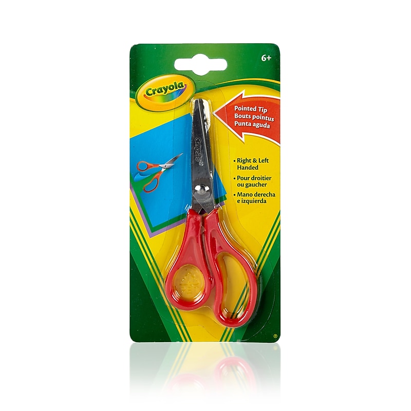 Crayola 8" Stainless Steel Kid's Scissors, Pointed Tip, Red (69-3010) image 1