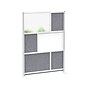 Luxor Workflow Series 6-Panel Freestanding Modular Room Divider System Starter Wall with Whiteboard, 70"H x 53"W, Gray/Silver~#|#~2A87D15A-F09D-4B13-AD5C7C724FBF806D_sc7