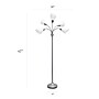 Simple Designs 67" Silver Metal Medusa Floor Lamp with 5 Adjustable White Cone Shades (LF2006-SVW)~#|#~2A8BD066-8CFA-4D4A-BF7214D87A869265_sc7