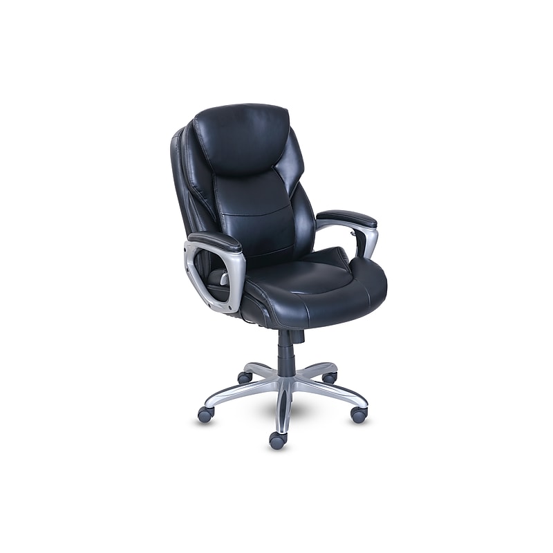 Serta My Fit Ergonomic Bonded Leather Swivel Executive Chair, Black (CHR100015) image 1