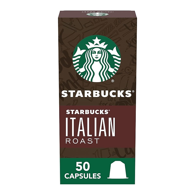 Starbucks Italian Roast Coffee Nespresso Original Capsules, Dark Roast, 50/Box (123469) image 1