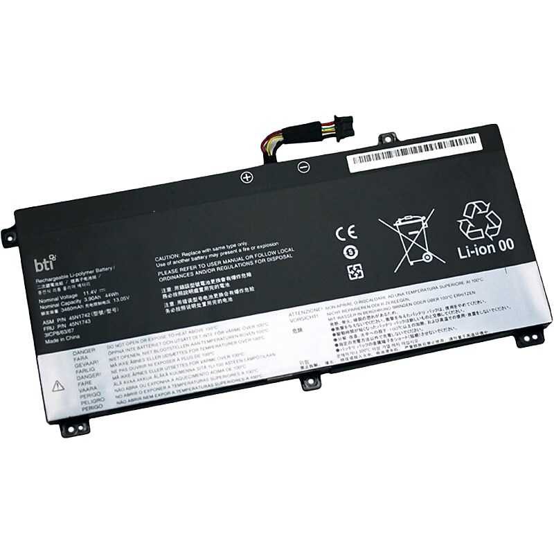 Battery Technology Li-Ion Replacement Battery for Lenovo Laptops, 3900mAh (45N1743-BTI) image 1