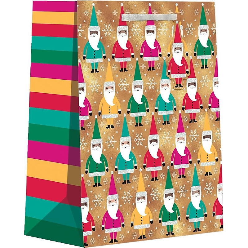 JAM Paper Bright Santa Gold Large Gift Bags, Multicolored, 120/Pack (526BXLT6491) image 1