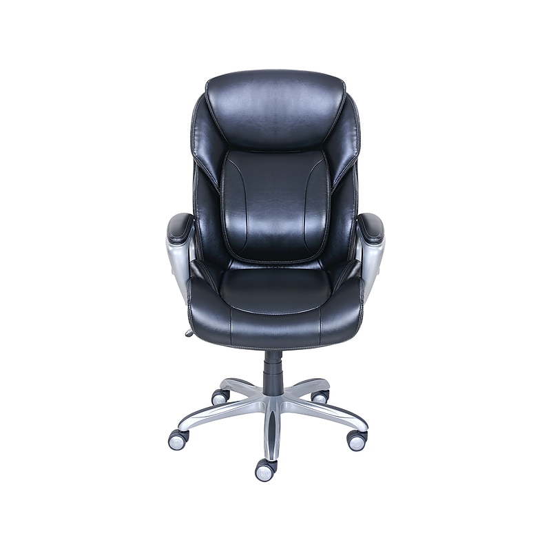 Serta My Fit Ergonomic Bonded Leather Swivel Executive Chair, Black (CHR100014) image 1