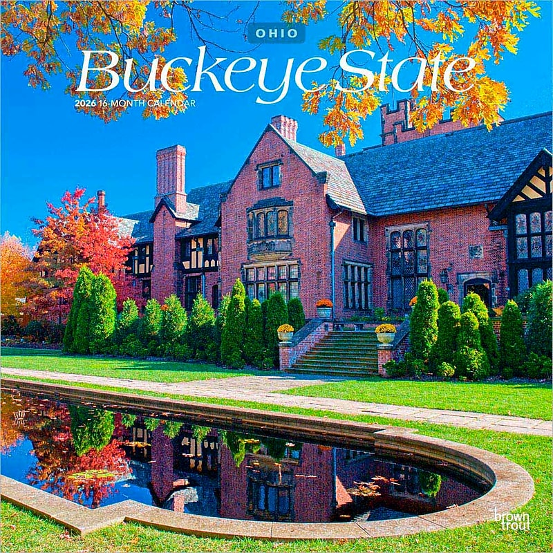 2026 BrownTrout Buckeye State Ohio Places 12" x 12" Monthly Wall Calendar (9798330704958) image 1