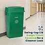 Alpine Industries Polypropylene Recycling Bin with Lid and Dolly, 23 Gallon, Green (ALP477-GRN1-PKD)~#|#~2AA36275-A156-44C4-9499C04A96D9AB29_sc7
