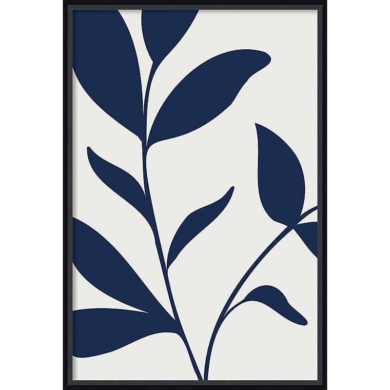 Amanti Art Modern Blue Botanical Abstract Print No 3 by The Creative Bunch Studio Wood Framed Wall Art Print, 23" x 33" image 1
