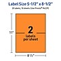 Avery Laser/Inkjet Multipurpose Rectangle Labels, 5.5" x 8.5", Bright Orange, 20/Pack (94229)~#|#~2AA9DAD2-5951-4E04-96F60896E3B5A7C9_sc7