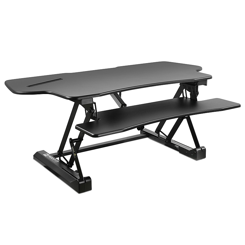 Mount-It! 49"W Electric Adjustable Standing Desk Converter with USB Charging Port, Black (MI-7962) image 1