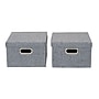 Household Essentials Medium Stackable Folding Fabric Storage Bin, 8" x 13"x 15", 27 Qt., Gray, 2/Pack (710-1)~#|#~2AAEB0F0-CF4D-4935-B08187AE75544B2F_sc7