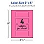 Avery Laser/Inkjet Rectangle Multipurpose Labels, 2" x 5", Bright Pink, 80/Pack (94241)~#|#~2AB3B56F-548B-4A39-A2217A6C034E254A_sc7