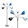 Simple Designs Medusa 67" Silver Floor Lamp with Cone Shades, Blue/White/Gray (LF2006-SBG)~#|#~2AB4D1EF-2393-4417-AA66CC69E43B6B31_sc7