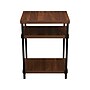 Household Essentials Jamestown 17.9"W x 17.5"D Laminate Side/End Table, 2 Shelves, Mid-Century Walnut/Black (8122-1)~#|#~2AB9787C-EFC8-498C-B3D7C0902C2766A2_sc7