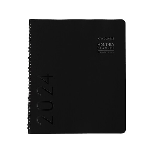 2024 ATAGLANCE Contemporary 9" x 11" Monthly Planner, Black (70260X