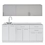 Viva Comfort 36'' H x 72" W Medical Cabinet with Left Sink and 72" W Wall Cabinet, 6 Doors, 3 Drawers (90272LS-GRY-WAL)~#|#~2AC34ED7-5774-4F58-A59E9019A8B9CA4D_sc7