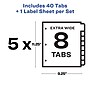 Avery Index Maker Extra-Wide Paper Dividers with Print & Apply Label Sheets, 8 Tabs, White, 5 Sets/Pack (AVE11441)~#|#~2ACBA90C-E1E1-4AFA-9E1D8AD44B20EBC3_sc7