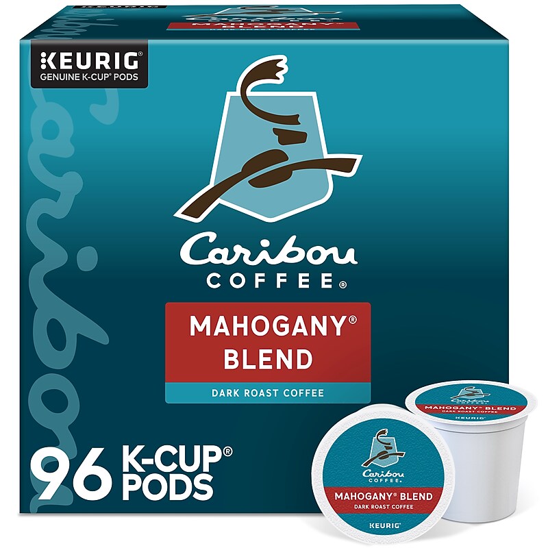 Caribou Mahogany Blend Coffee Keurig® K-Cup® Pods, Dark Roast, 96/Carton (10312) image 1