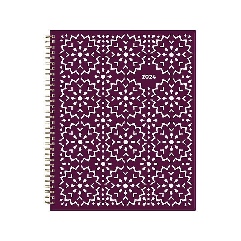 2024 Blue Sky Gili 8.5" x 11" Weekly & Monthly Planner, Purple/White (117889-24) image 1