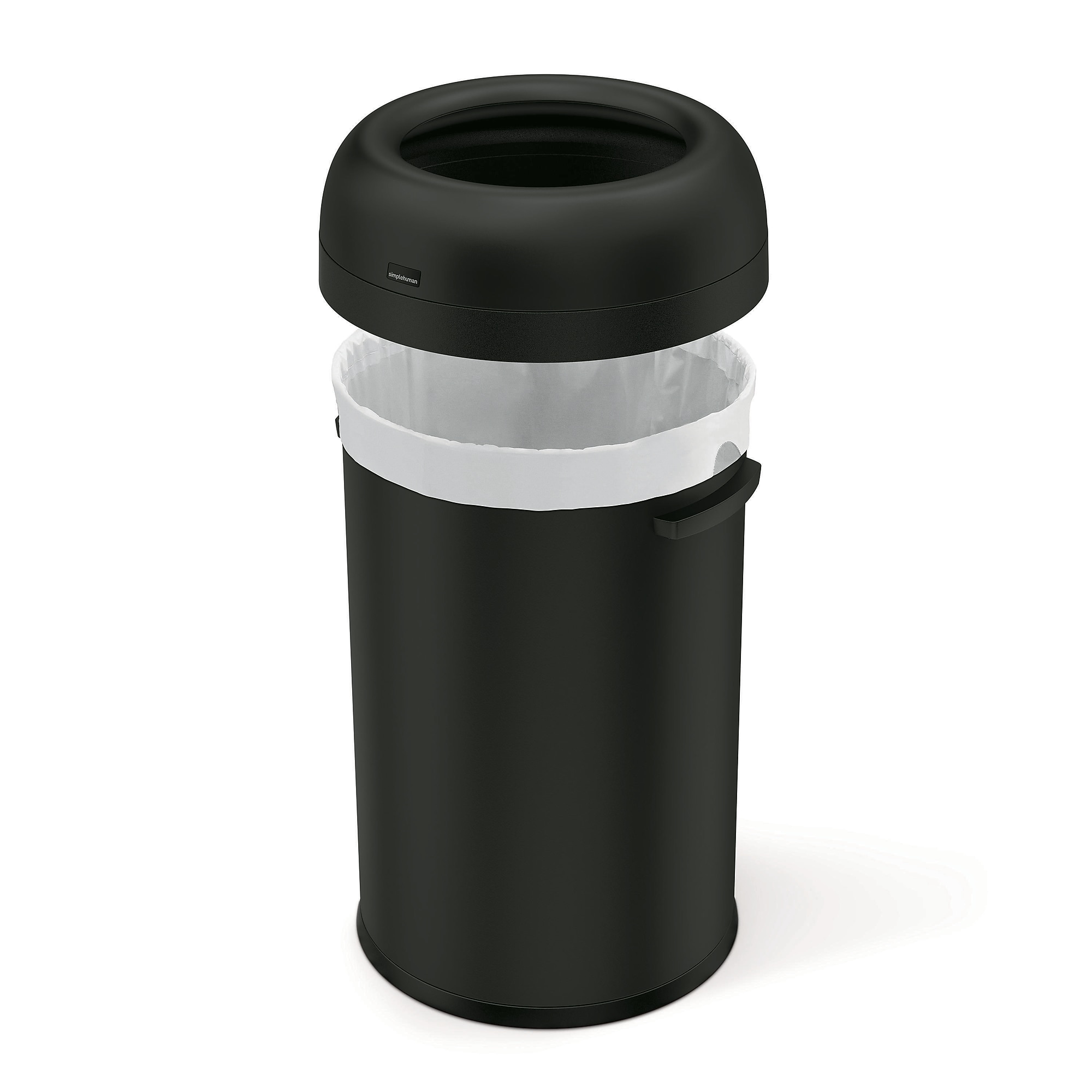 simplehuman Commercial Bullet Steel Trash Can with Open Lid, 30 Gallon, Matte Black (CW1493) Sansujyuku sansujyuku.com