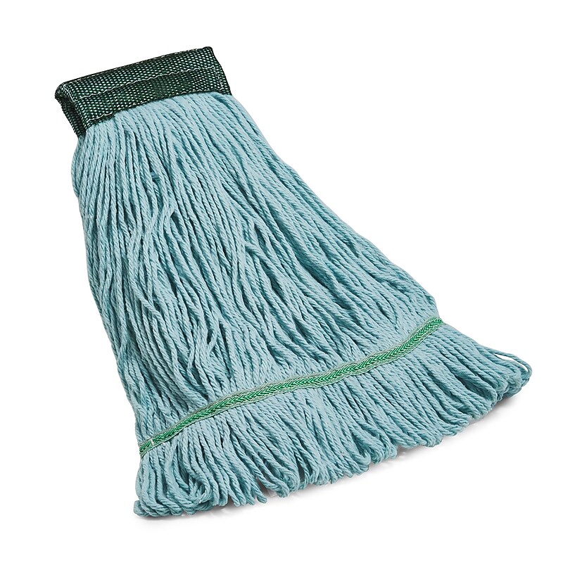 Coastwide Professional™ Looped-End Wet Mop Head, Medium, Recycled PET, 5" Headband, Blue (CW57752) image 1