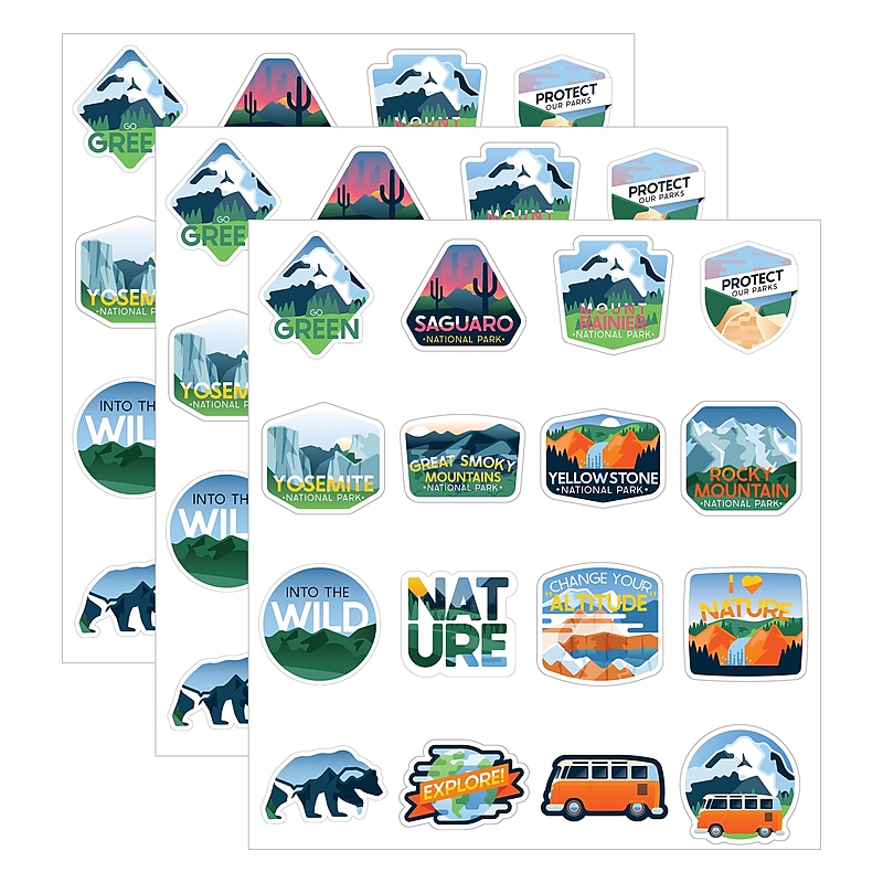 Carson Dellosa Education Adventure Vinyl Stickers, Multicolored, 100/Pack, 3 Packs/Bundle (CD-168323-3) image 1