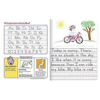 Mead Grades K-2 Primary Journal Composition Notebooks, 7.5" x 9.75", Wide Ruled, 100 Sheets, Blue (1040315)