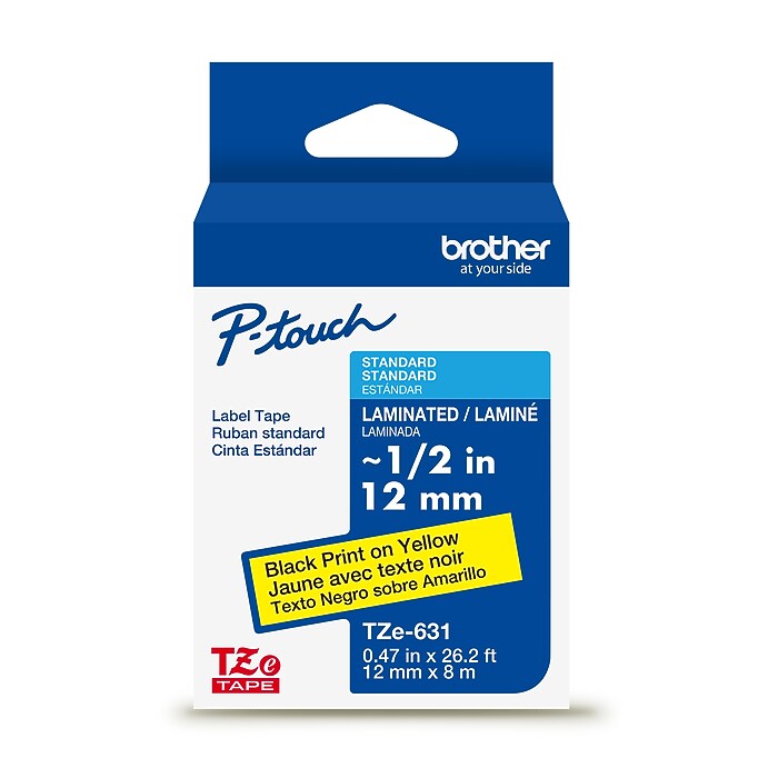 Brother P-touch TZe-631 Laminated Label Tape, 0.47